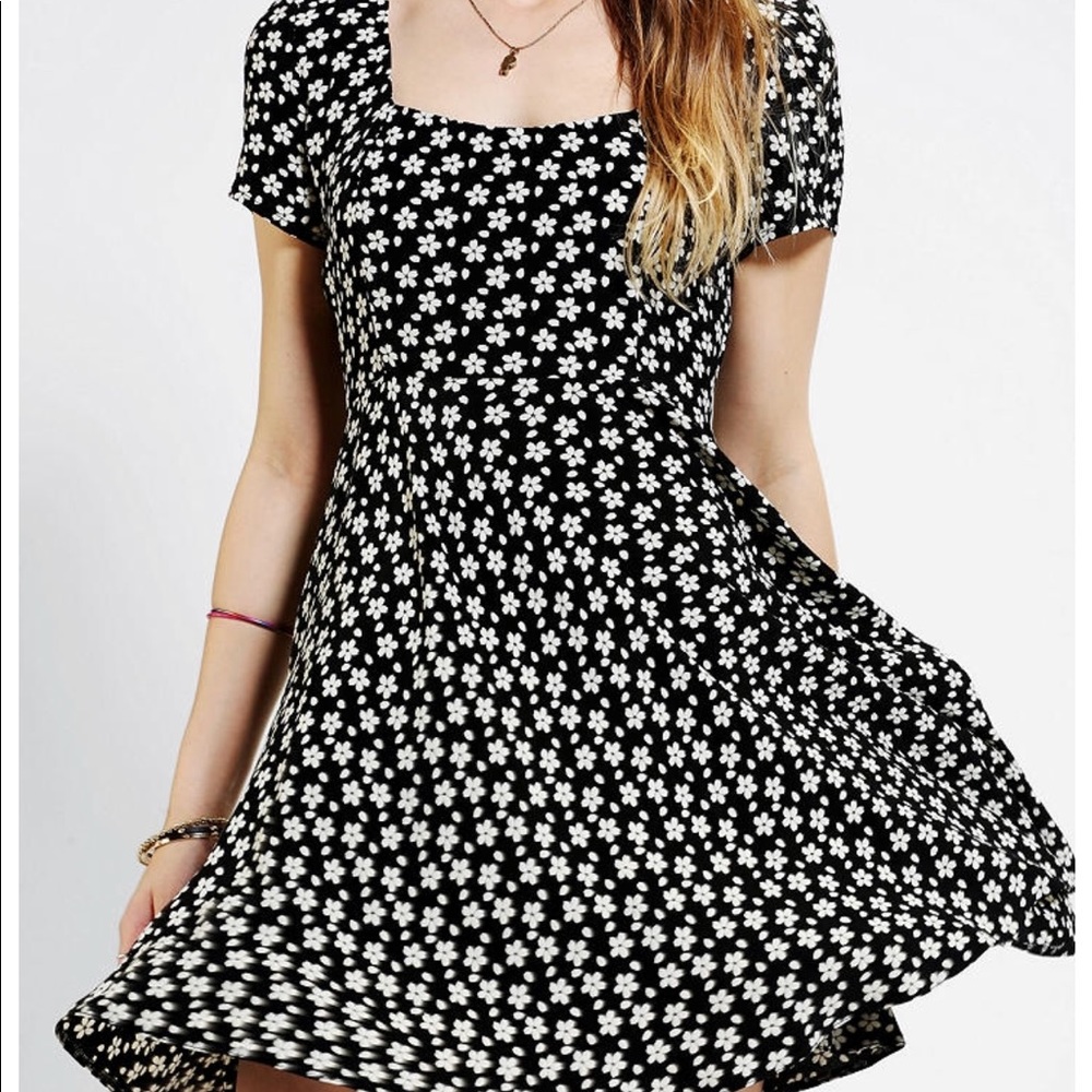 Urban Outfitters Black and White Flower Dress